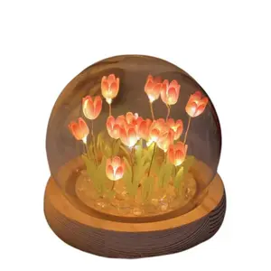 Fashionable USB Tulip Night Light LED Bedroom Decoration Room Holiday Atmosphere Light DIY Holiday Gift Decoration