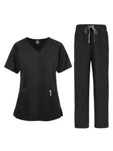 Breathable & Comfortable Two-Piece Scrubs | Export Quality Solid Color Uniform for Beauty Therapists, Maternity Caregivers, Veterinary Teams, Elderly Care Staff, and Private Nannies