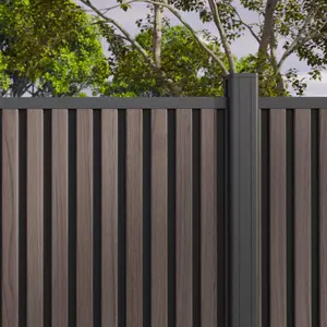 Expresso Walnut Heavy-Duty Slat Composite Fence Panels
