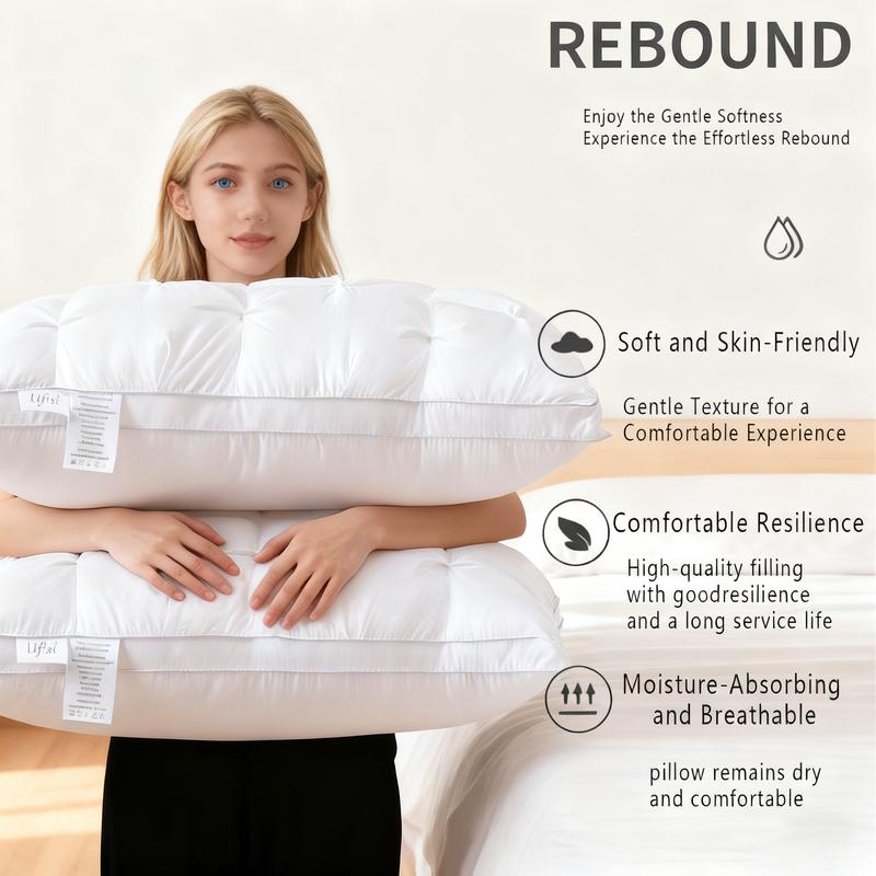 UFIST Luxury 5-Star Hotel Quality Pillow - Deep Sleep Neck Support, Non-Collapse High Pillow Core, Hypoallergenic Polyester Cover, Machine Washable, All-Season, Christmas Gift
