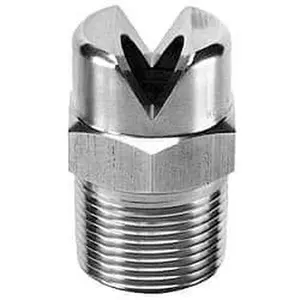 BETE Standard Brass Fan Fog Nozzle with 1/2" NF Male Thread Pipe, 90° Spray Angle, 1/4" Orifice Diameter, 15.8 GPM at 100 PSI, Model 1/2NF10090@4