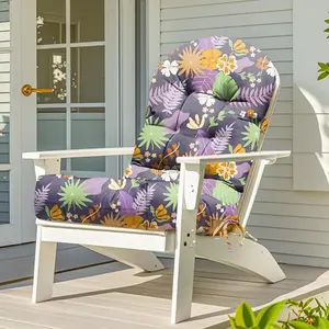 Adirondack Chair Cushion Waterproof Indoor Outdoor Rocking Chair Cushion 44 Inches Patio High Back Chair Cushions Thickened Adirondack Rocking Chair Cushions with Ties, Purple