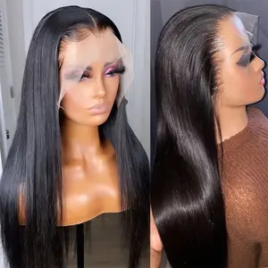 Bling Hair Silky Smooth Straight Wigs Human Hair 13x6 13x4 Lace Frontal Wigs Natural Hairline Hd Transparent Lace Skin Melted