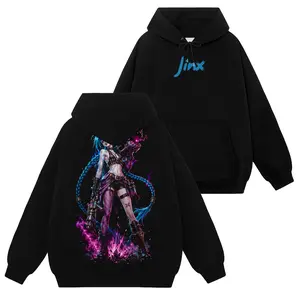 Game X Limited Jinx Acane #9 League of Legends Cyberpunk Inspired T-Shirt Sweatshirt Hoodie LOL Champions Graphic Tee for Gamers, Anime Style Streetwear, Unisex Gift Shirt