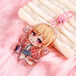 Marin Kitagawa - My Dress Up Darling 2.5 in Clear Acrylic Epoxy Keychain - Double Sided Anime Fanart Charm
