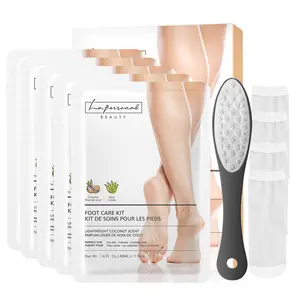 Foot Peel Mask (5 Pairs) - 3-in-1 Foot Peeling Mask + Foot Scrubber + Socks, Foot Care Kit for Cracked Heels, Callus Remover for Feet, Natural Exfoliating for Dead Skin, Foot Peel for Women & Men