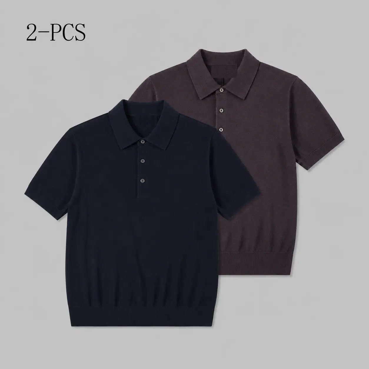 2pcs Brown+Navy Blue