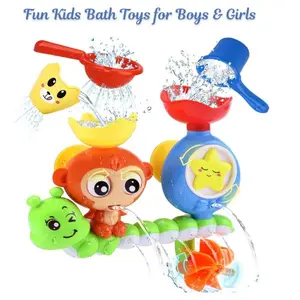 Bath Toys for Toddlers 1-3 – Baby Bath Toys with Cups, Water Bathing Tub Toys for 12-18 Months Infant, Fun Kids Bath Toys for Boys & Girls