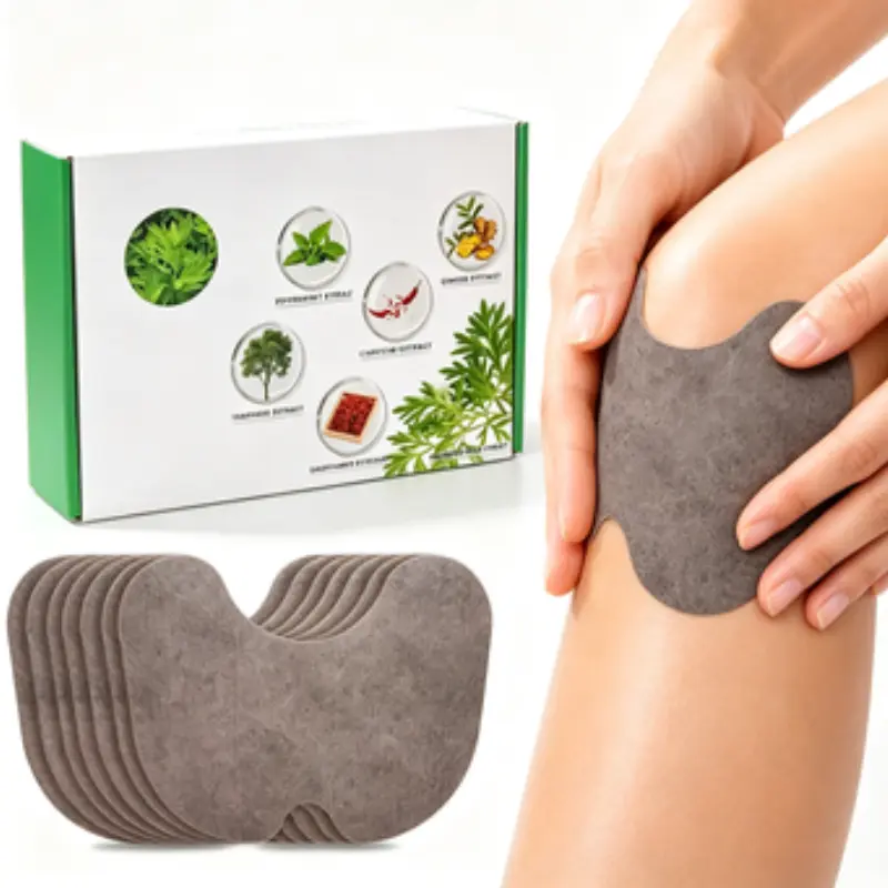 100PCS Knee Patches, Wormwood & Ginger Extract Sticker Heat Patches, 8 Hours Warming Herbal Patches for Knee, Back, Neck & Shoulder