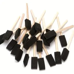 10pcs Wooden Handle Foam Brush - Sponge Brush, Graffiti DIY Sponge Brush, Foam Brush For Painting And Dyeing, Sponge Brush For Art - Wooden Handle Painting Sponge Brush - For Artists & DIY Enthusiasts