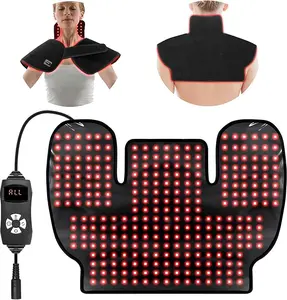 Red Infrared Light Neck Shoulder Heating Red Light Therapy Device for Body Upper Back 660nm&850nm Dual-chip LED Wearable Wrap Pad for Women Men at Home