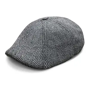 The Original Peaky Boston Scally Cap - Grey Herringbone