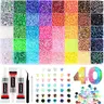 Bling Kit - 40-Color 40 Different Bling Colors Resin Flatback Gems Set (40000 Pcs, 3mm) with Tweezers for Jeans, T-Shirts, Nail Art Decoration Accessories