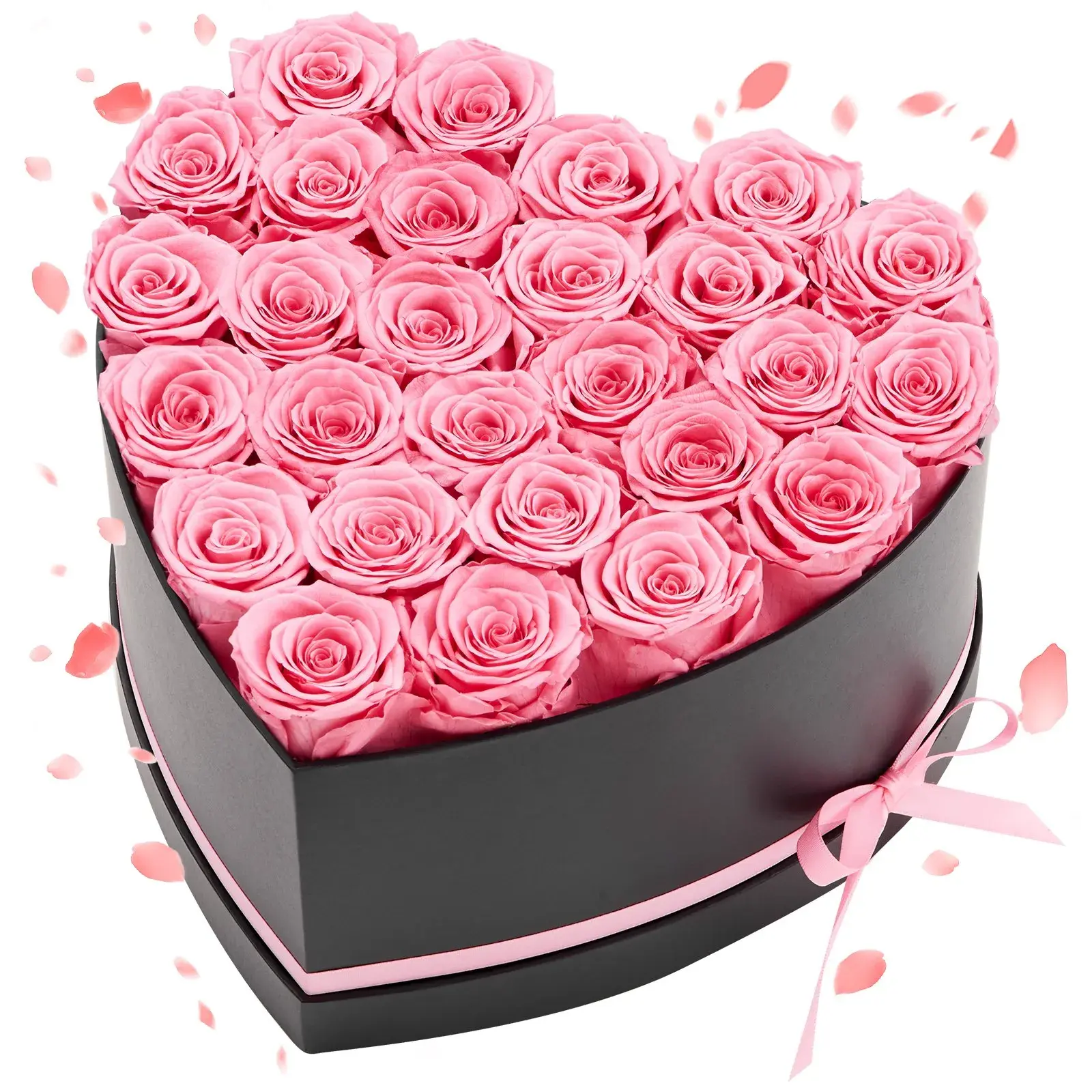 【SummerFinds】VEVOR Preserved Roses Decor, 27-Stem Eternal Bouquets in Heart-Shaped Box, Blush Pink Home Decorative Flowers, Father's Day & Mother's Day Gift for Women