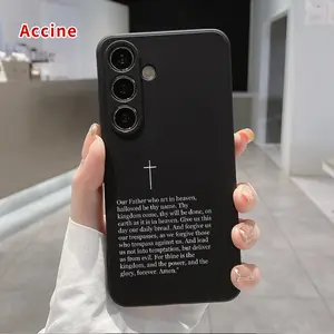 Case Compatible with Galaxy S24 Plus S25 S23 S22 Ultra S22+ Prayer Cross Verse Liquid Silicone Full Lens Protector Pocket-Friendly Softcase Gift for Boy