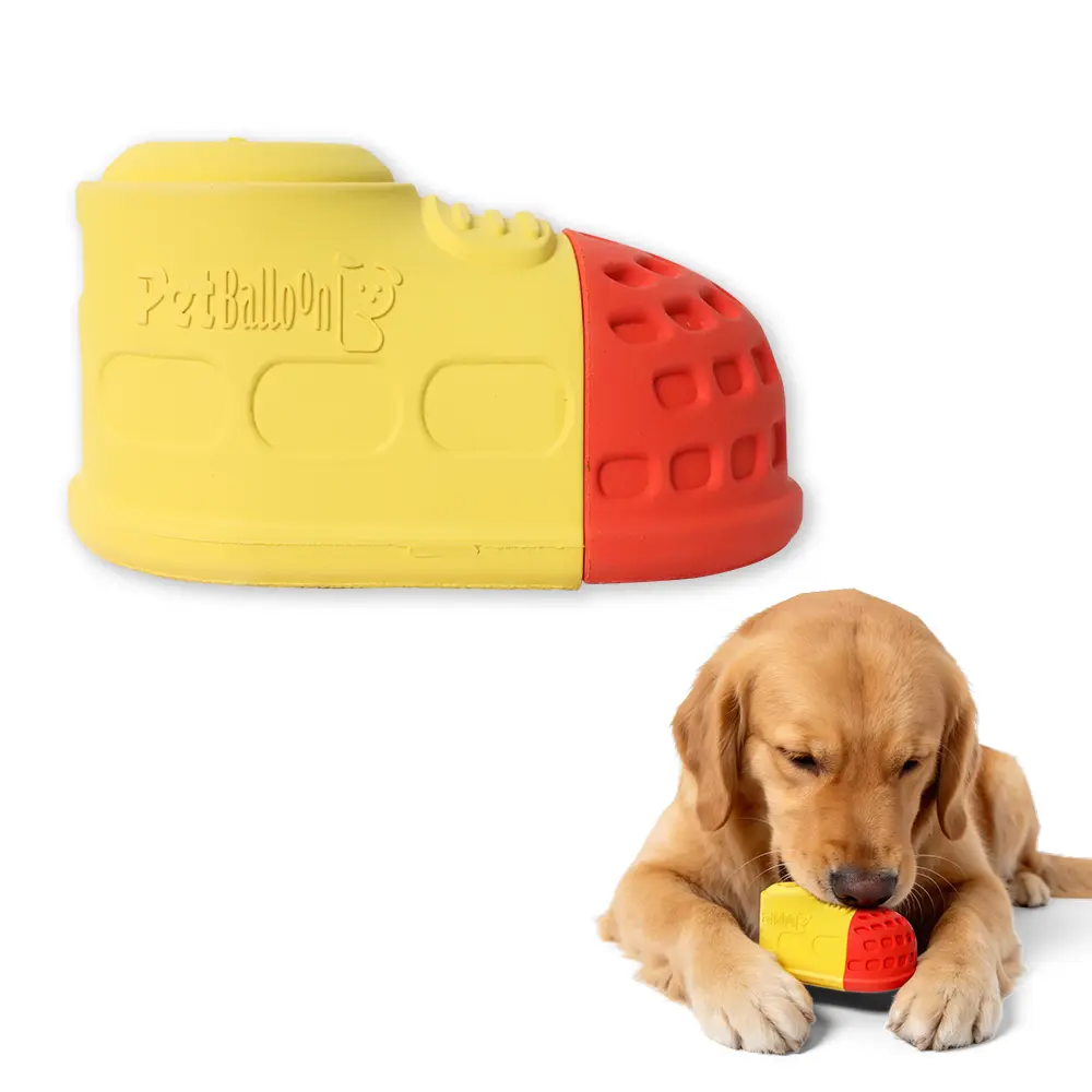 Natural Rubber Geometric Big Shoe Pet Balloon Dog Chew/Bone Toy - Universal Fit, Voice Recording, Scent & Treat Hiding, Boredom Relief, Self-Play Interactive Toy, Relieves Boredom