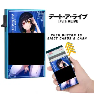 Date a Live Kurumi Anime Slim Wallet Card Holder with Cash Strap Officially Licensed Brand New