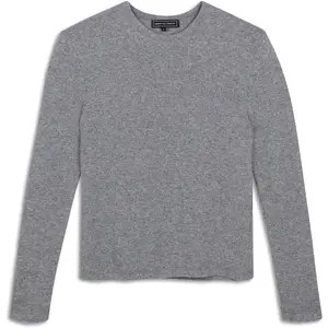 CASHMERE CREW NECK SWEATER HEATHER GREY