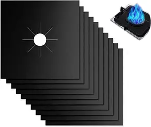 Gas Stove Burner Covers -10 Pack Non-Stick Stovetop Burner Liners Gas Range Protectors Size 10.6x 10.6 Inch Cuttable Dishwasher Safe Easy to Clean
