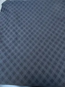 $30 Whole 5 Yard Cut - 2 Way Poly Spandex - Printed Black on Black Check