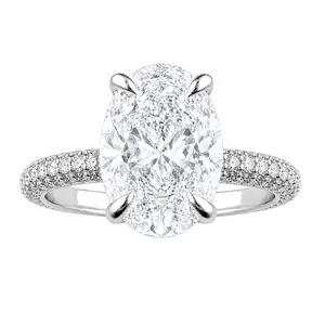 4.26ct 14K White Gold Oval Diamond Engagement Ring (IGI Certified)