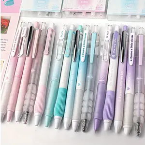 5-pack aesthetic fine tip retractable gel pens, 0.5mm black ink smooth writing pens, diary office school stationery gift gradient color pens, Stationery Supplies