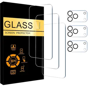 6pcs Full Coverage Anti-Spy Tempered Glass Screen Protectors + Full Coverage Camera Lens Protectors Compatible with iPhone 15/14/13/12/11 Pro Max, X, XS, XR, XS Max, 14 Plus & 15 Plus | 9H Hardness