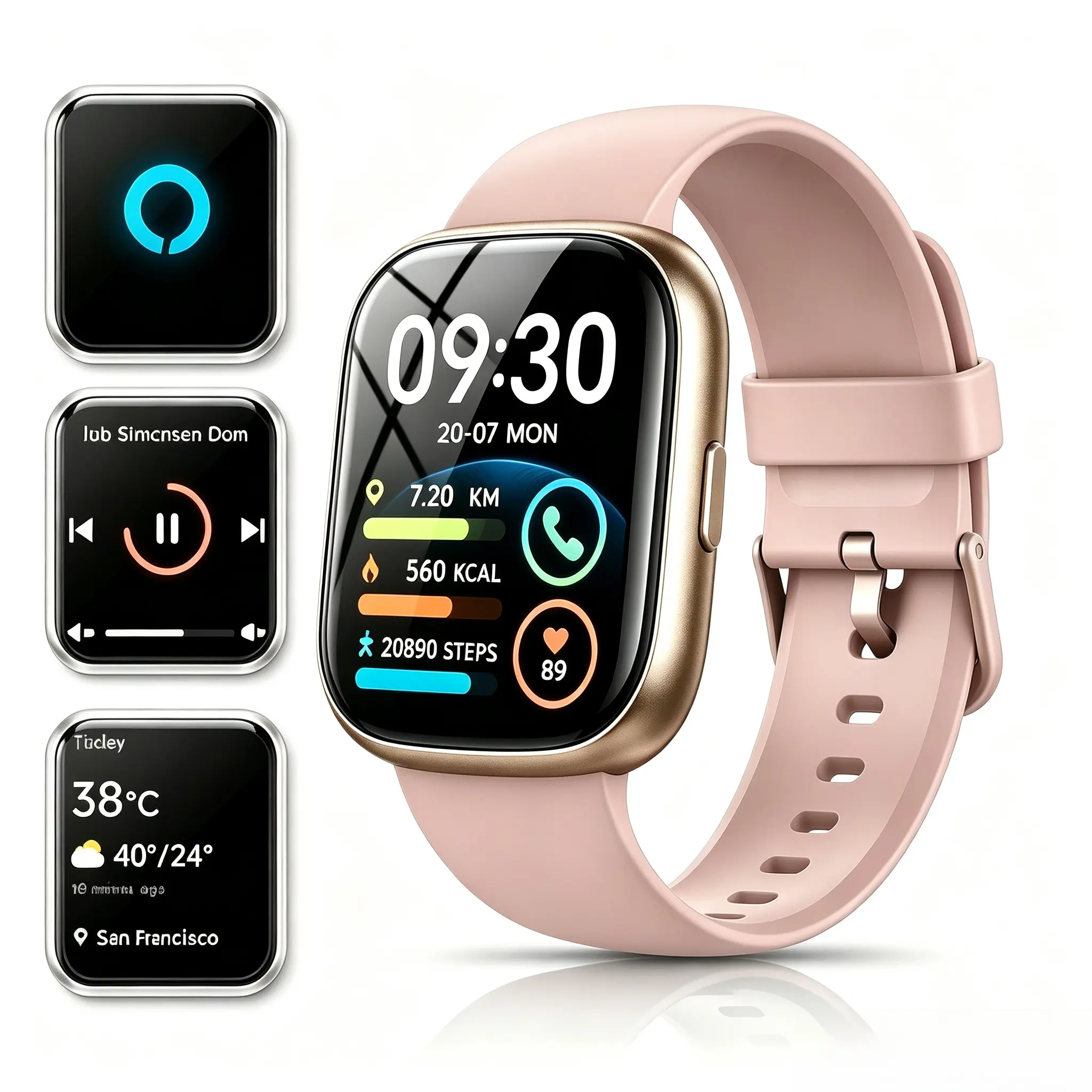 Alexa Smart Watch for Men Women, 1.83" HD Touchscreen Fitness Tracker with Bluetooth Call, Heart Rate Monitor, Sleep Tracking, 120+ Sports Modes, IP68 Waterproof Watch for Android iPhone