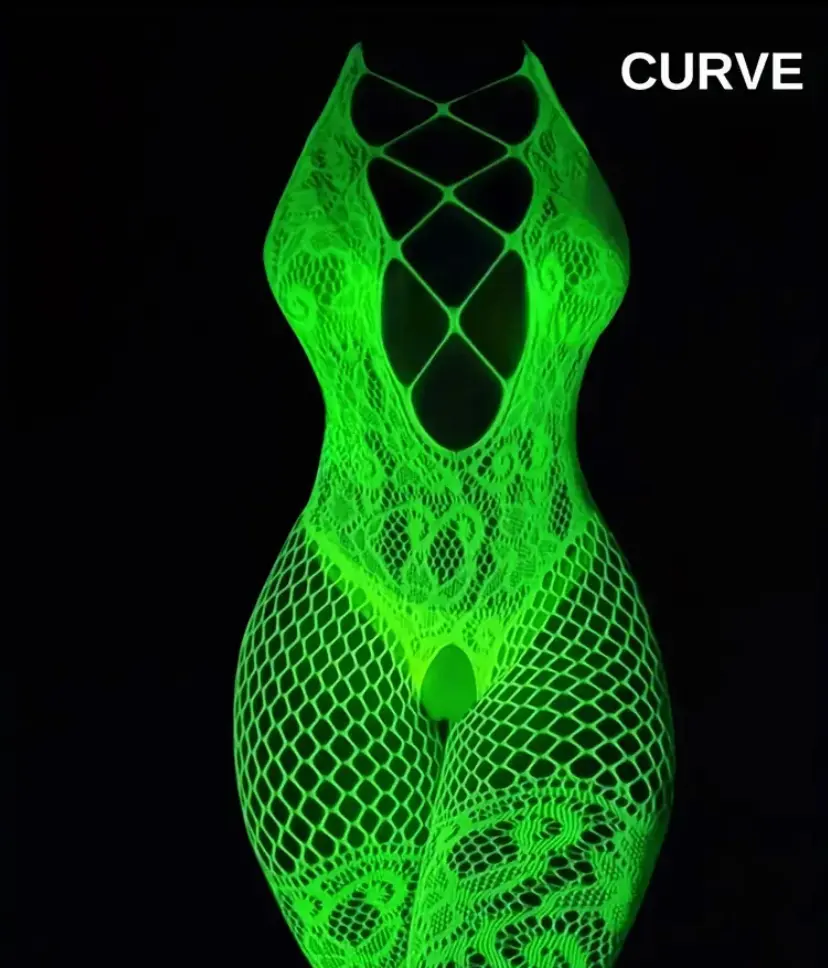 Glow Fishnet Stockings] 1pc Sexy Glow-in-the-Dark Fishnet Stockings |  Women's Plus Size Exotic