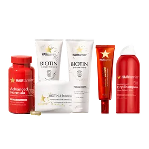 HAIRtamin Complete Hair Growth & Longevity Kit - Biotin Shampoo & Conditioner, Biotin Hair Mask, One Month Supply of Advanced Formula, Peptide Scalp Serum, Dry Shampoo