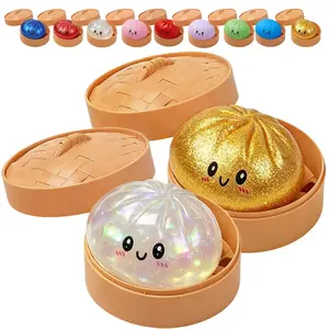 Glitter Dumpling Squishy, Glitter Dumpling Squeeze with Box, Dumplings Sensory Squeeze Toy for Stress Relief