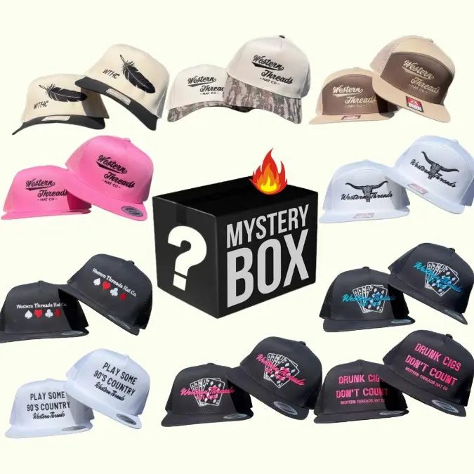 [ BEST 2026 ] Hat Random Sent High Cotton Hat Co Mystery Box, Cattle Co Trucker Cap, Hunting Collection, 1776 One Nation Under God, HCHC Camo Snapback