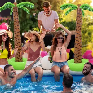 Inflatable Palm Tree Decoration, Hawaiian Tropical Party Decor for Adults, Summer Beach Theme Photo Prop Pool Decor, Birthday Party Supplies