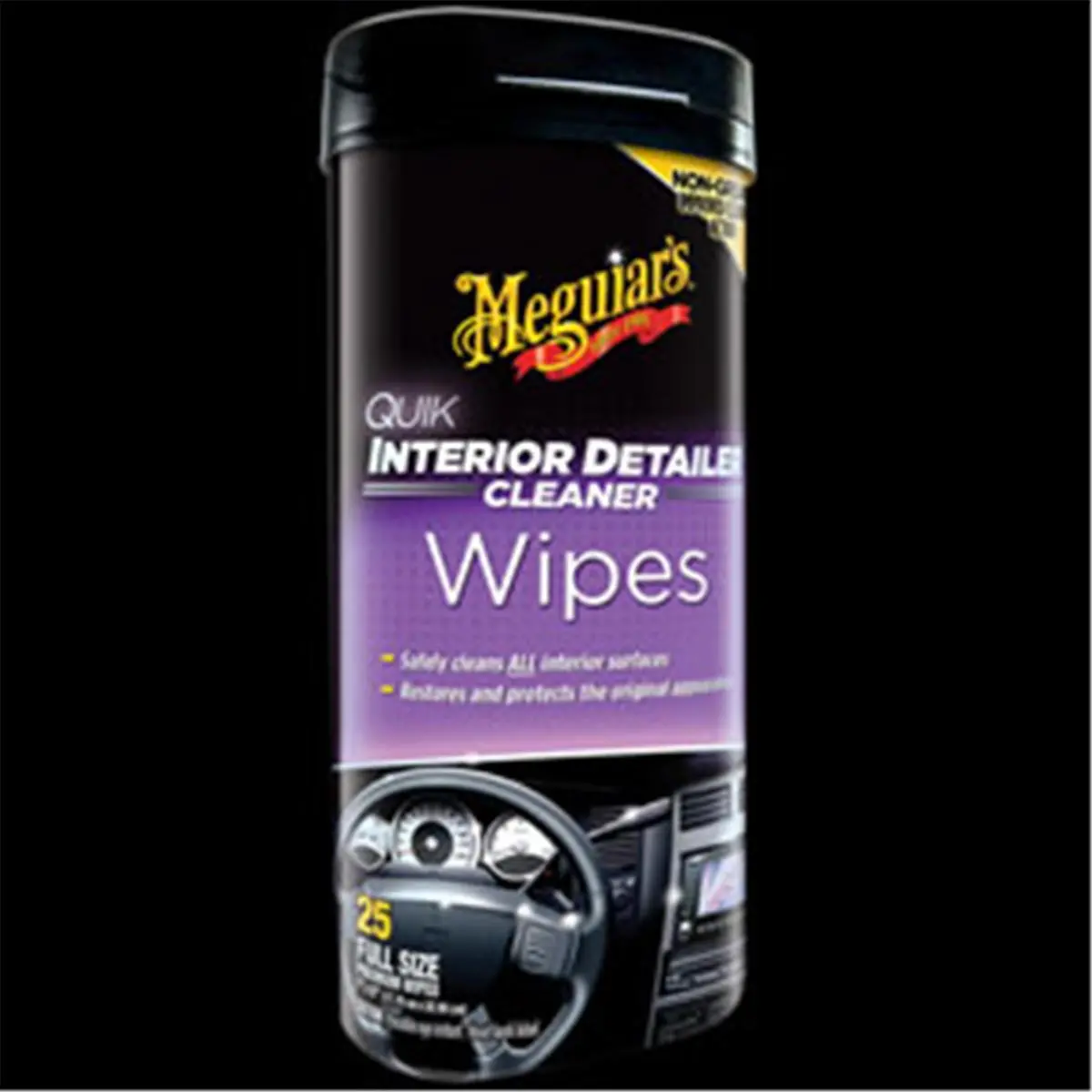 Meguiars G13600 Quik Interior Detailer Wipes - 0.500 lbs Surface Cleaner for DIY Car Care, Fast Clean, Safe for Leather & Plastic, Delivers Fresh Fragrance with Every Use