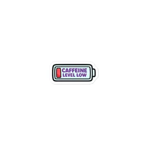 Battery Icon Caffeine Level Low Sticker - Durable High Opacity Adhesive Vinyl for Easy Bubble-Free Application
