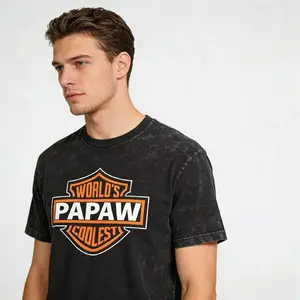 Coolest Papaw Ever Retro Washed T-Shirt | Ultimate Papaw Harley-Style Dad Shirt