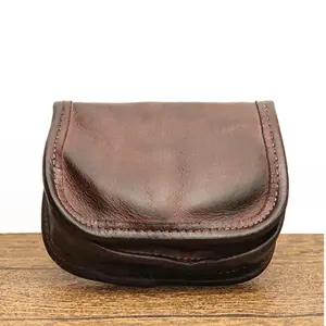 1-Pack | Retro Style Handmade Genuine Leather Card & Coin Wallet | Multi-Function Sporran Design | Gift for Boyfriend, Husband, Father