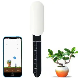 Zigbee Soil Moisture Sensor,Zigbee hub Needed,Accurate Measure Capacitive Probe Moisture/Temperature Meter for Planting Compatible with Hubitat SmartThings Home Assistant
