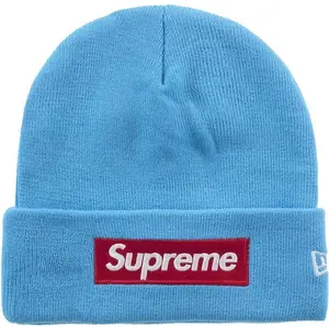 Supreme New Era Box Logo Beanie (FW25) Cyan