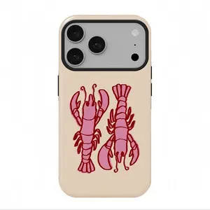 Lobster cream-colored phone case, Compatible with iPhone 17 Pro Max Phone Case 17 Air 16E 16 15 Plus 14 13 12 11 X XS Max XR 7 8 Plus Phone Cases,Samsung Galaxy S26 ULTRA S25 S21 S22 S2 shockproof, protective case, outer case, double-layer protective case