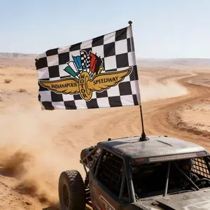 Indiana-polis Motor Flag with 2 Brass Grommets 3X5 Ft Checkered Black and White Racing Flag for Yard Outdoor Decorations