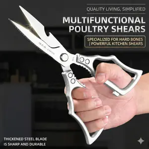【KRACESS】Multi-Function Kitchen Shears - Stainless Steel Kitchen Scissors, Sharp Meat Shears, Dishwasher Safe, Poultry Shears, Japanese-Style Cooking Shears for Ingredients, Chicken Bones & Turkey - Top Christmas Gift Choice! tiktokshopspringglow