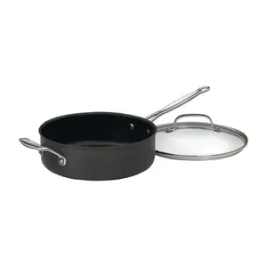 Cuisinart 6243380 Chefs Classic 5.5 qt. Stainless Steel Nonstick Saute Pan, Black Frying Cookware