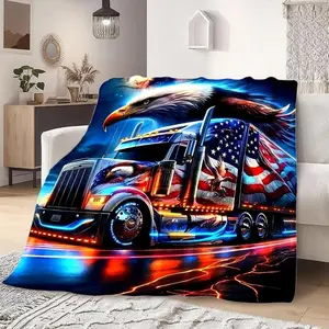 Peterbilt Truck Fleece Blanket Soft Cozy 4 Sizes FUNNY 67 Series Flannel Perfect Christmas Halloween Gift Home Decor Comfortable Warm Napping Throw