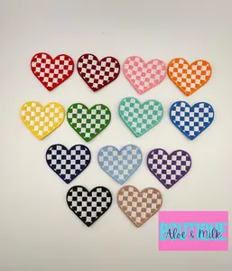 Checkered heart patch, heart patch, checkered heart, trendy patch, game day patches, cheer patches, football patch, dance patches, tennis
