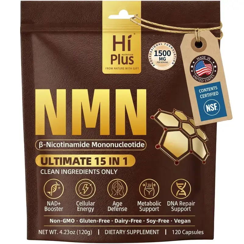 Ultimate 15-in-1 NAD+ Booster Supplement - NMN 500mg with Resveratrol, TMG & CoQ10 - Anti-Aging, Cellular Repair & Energy Support - High Absorption Complex - 1500mg Serving