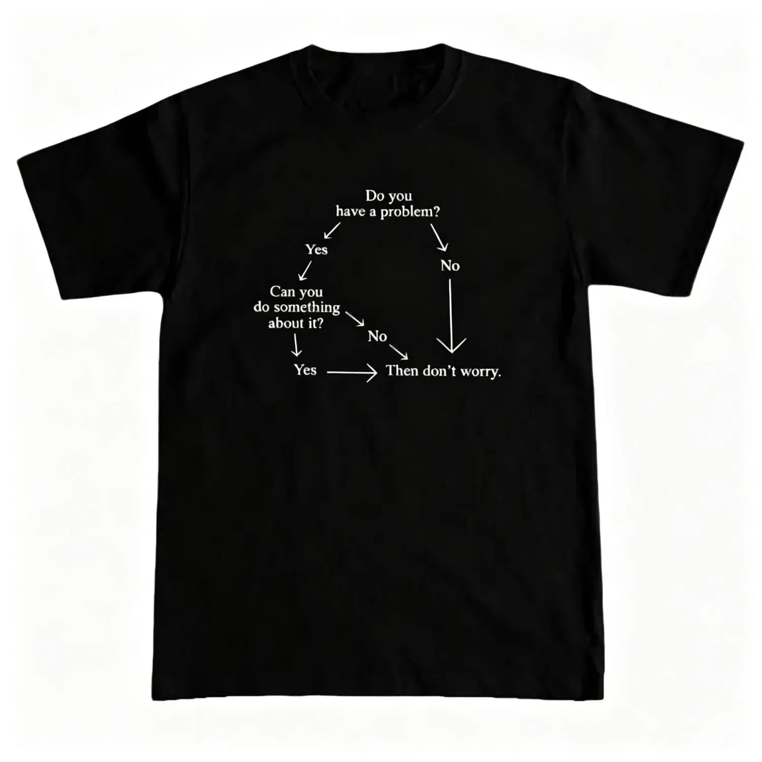 HopeCore Cotton T Shirt with Humorous Meme in Classic White and Black Design