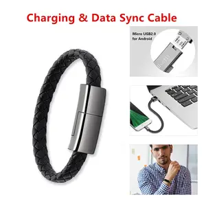 Bracelet Portable Charger USB Cable Cord For Apple IPhone Type C/Regular Micro Cable