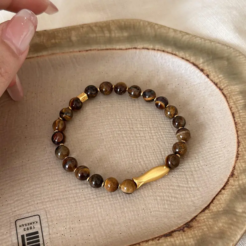 【Elegant】Chinese Style Tiger Eye Beaded Bracelet