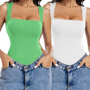 SeSe Code Women's Square Neck Casual Bodysuit Sexy Thong Body Shaper